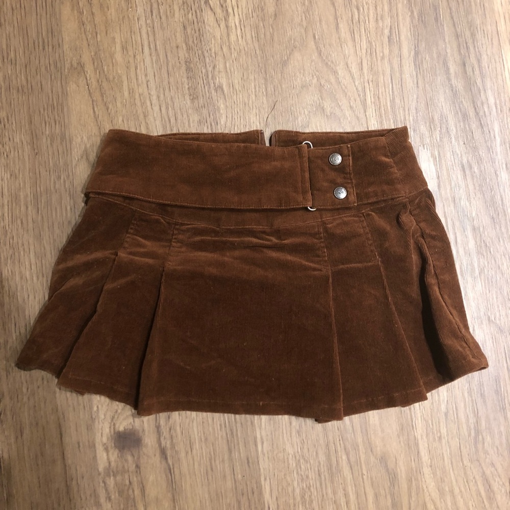 Brown Corduroy Mini Skirt